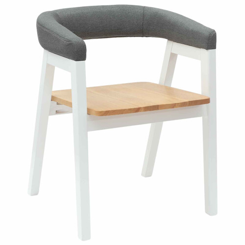 VidaXL vidaXL Dining Chairs 2 pcs White 54 x 57 x 73 cm Solid Rubber Wood 2