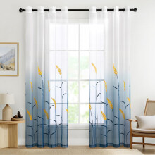 Voile Sheer Curtains with Eyelets, Transparent 225x140 cm, 2 Pieces — sheer voile curtains, eyelet curtains, white voile curtains 225x140