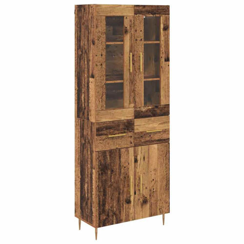 VidaXL vidaXL Highboard with Drawer 2 pcs Old Wood Engineered Wood 1