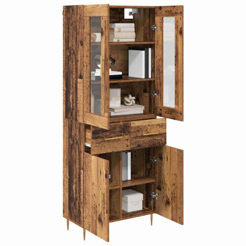 VidaXL vidaXL Highboard with Drawer 2 pcs Old Wood Engineered Wood 2