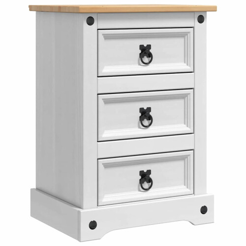 VidaXL vidaXL Bedside Table Corona White 45 x 35 x 64 cm Solid Pine Wood 1