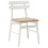 VidaXL vidaXL Dining Chair 2 pcs White and Brown Solid Rubber Wood 3