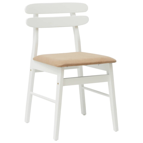 VidaXL vidaXL Dining Chair 2 pcs White and Brown Solid Rubber Wood 2