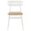 VidaXL vidaXL Dining Chair 2 pcs White and Brown Solid Rubber Wood 4