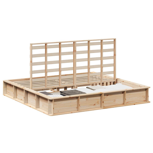 VidaXL vidaXL Bed Frame Brown 200 x 200 cm Solid Pine Wood 1