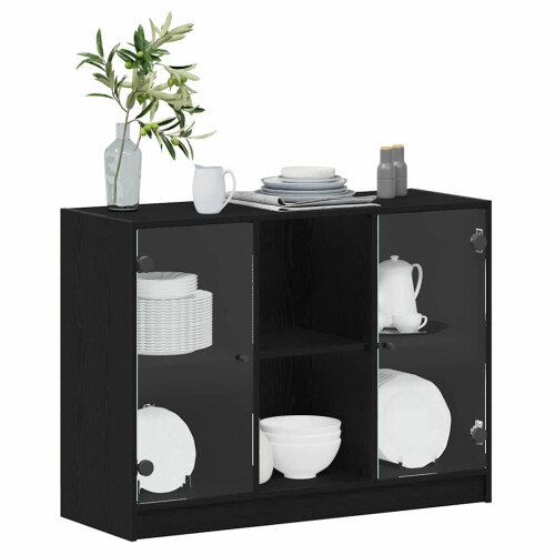 VidaXL vidaXL Sideboard Black Oak 100 x 37 x 75.5 cm 2
