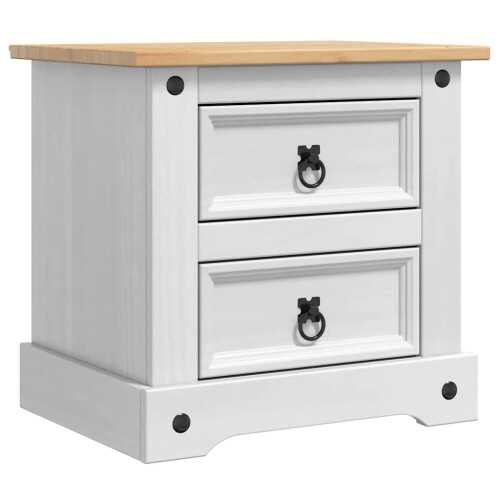 VidaXL vidaXL Bedside Table Corona White 53 x 39 x 47 cm Solid Pine Wood 1