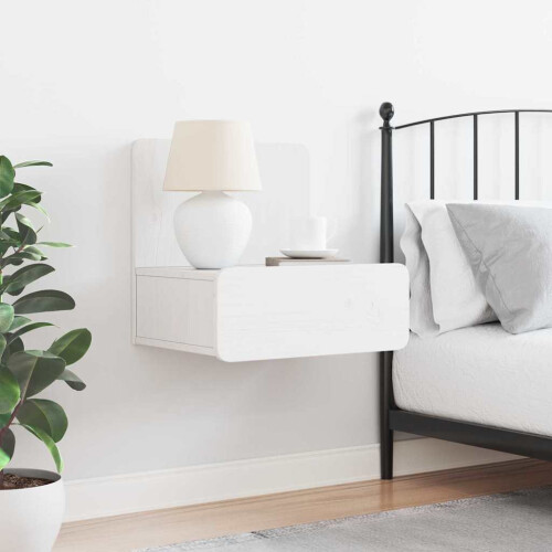 VidaXL vidaXL Bedside Table White 44 x 32.5 x 40 cm Solid pine wood 2