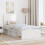 VidaXL vidaXL Bed Frame with Headboard White 90 x 190 cm Solid Pine Wood 3