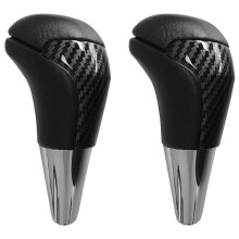 2X for Land Carbon Fiber PU Leather Automatic Shifting AT Shifting Pusher Gear Shift Knob Cover