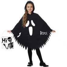 Halloween Geist Kinderkostüm Verkleidung Geist Outfit Schwarz M — geisterkostüm halloween, kinder geisterkostüm, schwarzer geistermantel