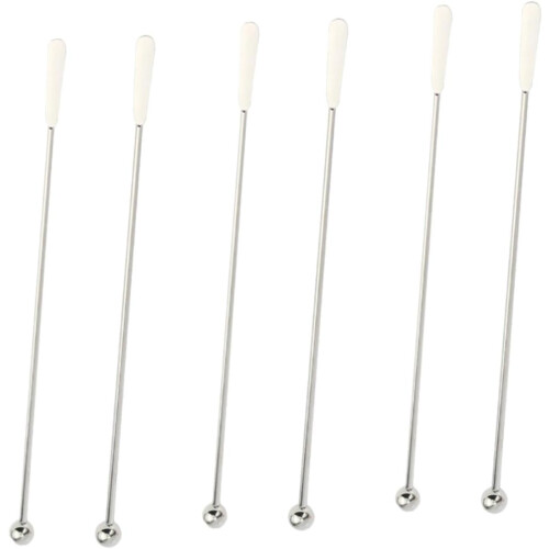 Stainless Cocktail Sticks Αναδευτήρας από ανοξείδωτο ατσάλι Swizzle Stick 6τμχ Σετ