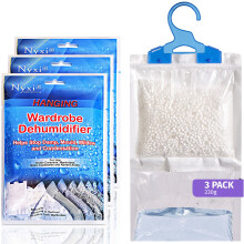 Nyxi Set of 3 Hanging Interior Wardrobe Dehumidifier - 230g Each Bag