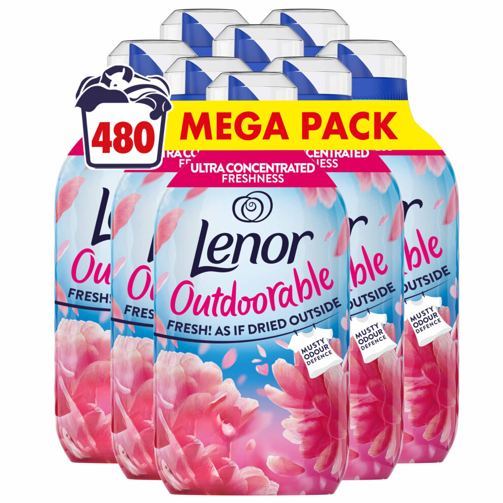 Lenor Outdoorable Fabric Conditioner 480 Washes (8X60), Floral Fresh
