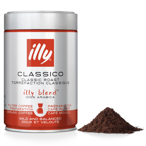 illy Classico Ground Coffee, Medium Roast, 100% Arabica, Coarse Grind