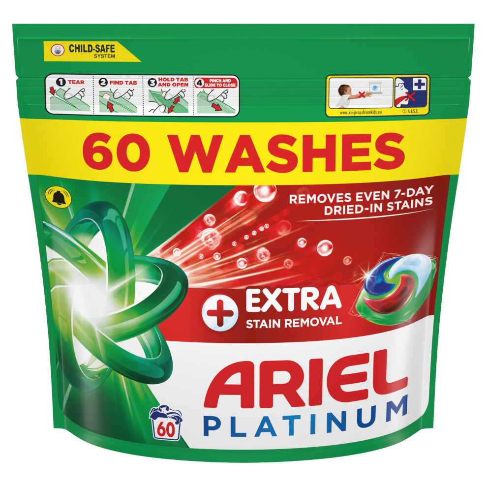 Ariel Platinum Pods, Washing Liquid Laundry Detergent Capsules 60