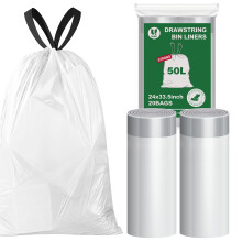 Yolaist Pre-seperated 50L Bin Bags Heavy Duty (20 Count) - 30μm Thick