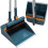HPCORA Long Dustpan and Brush Set, Windproof Vertical Extension Pole 1