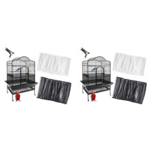 Grote Vogelkooihoes, Vogelkooizaadvanger, Verstelbaar Zacht Nylon Net, Vogelkooihoesrok met Zaadvanger (4 Stuks)