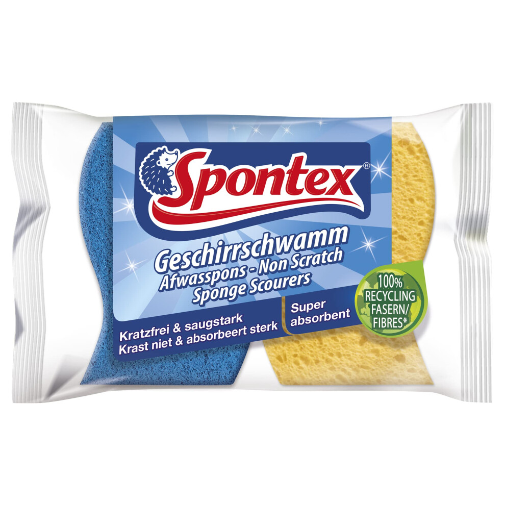 Spontex 2 Spongy Non-Scratch Sponge Scourers| | Super Absorbent &