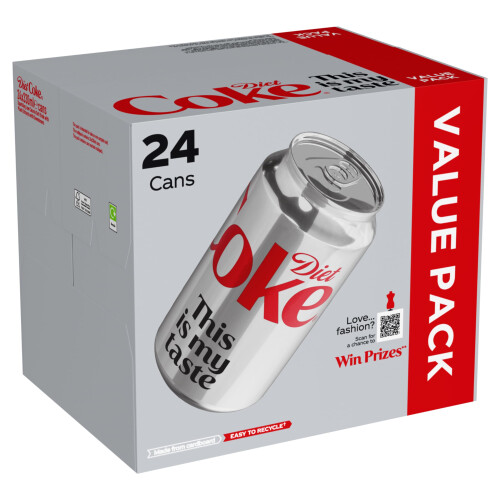 Diet Coke Soft Drink Cans, 24 x 330