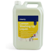 Clearly Washing Up Liquid, 5L, Concentrated Dishwashing Liquid, Lemon