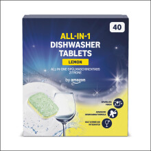 by Amazon ALL-IN-ONE Lemon Dishwasher Tablets, 40