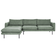 Corner Sofa 4 Seater VINTERBRO Fabric Light Green Right Hand