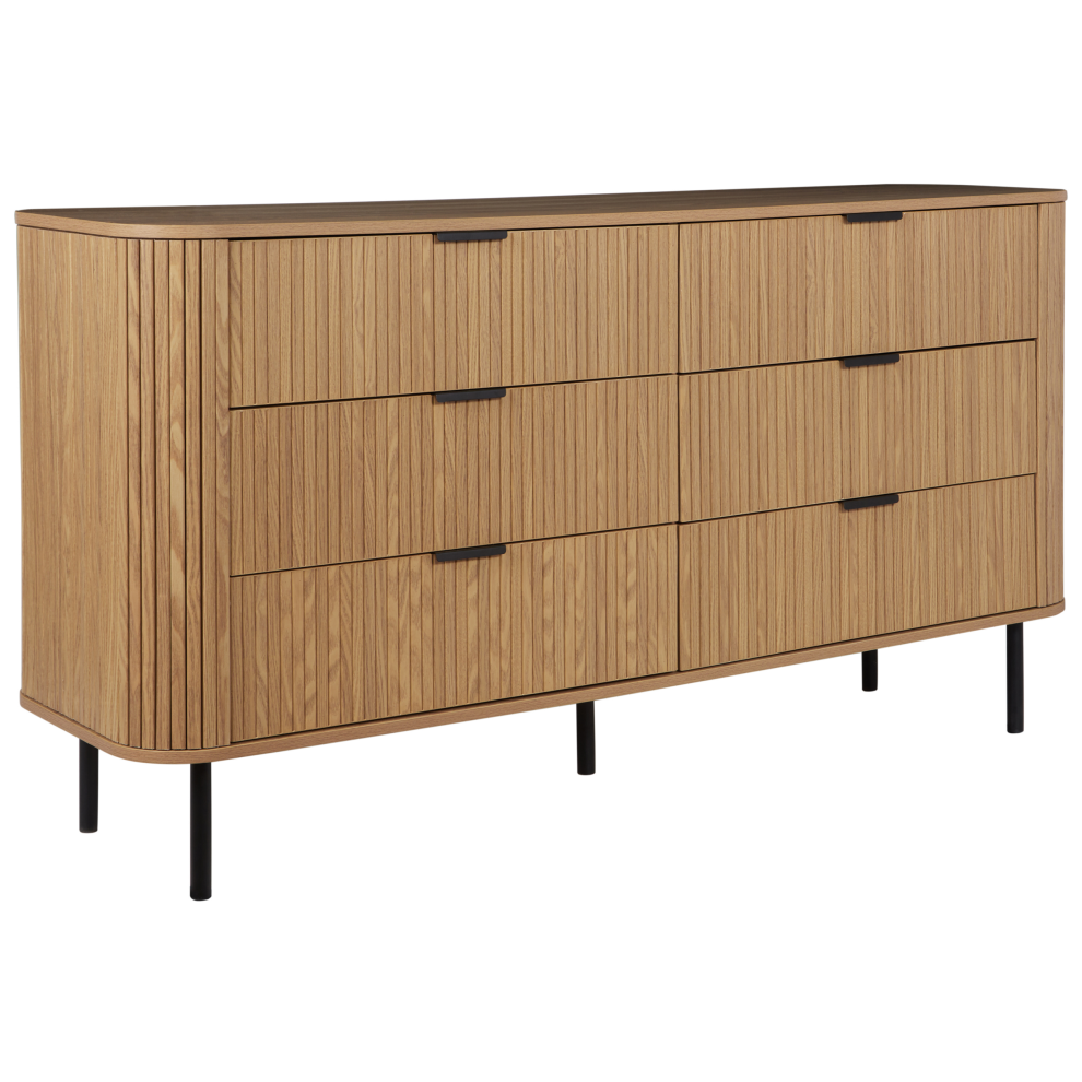 Beliani 6 Drawer Chest Bradley Brown