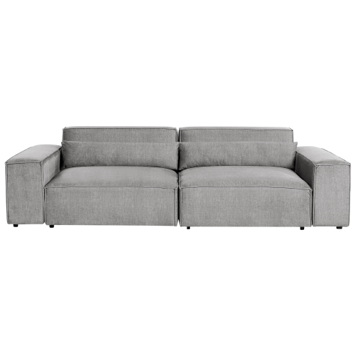 Beliani Modular Sofa 2 Seater HELLNAR Grey Fabric