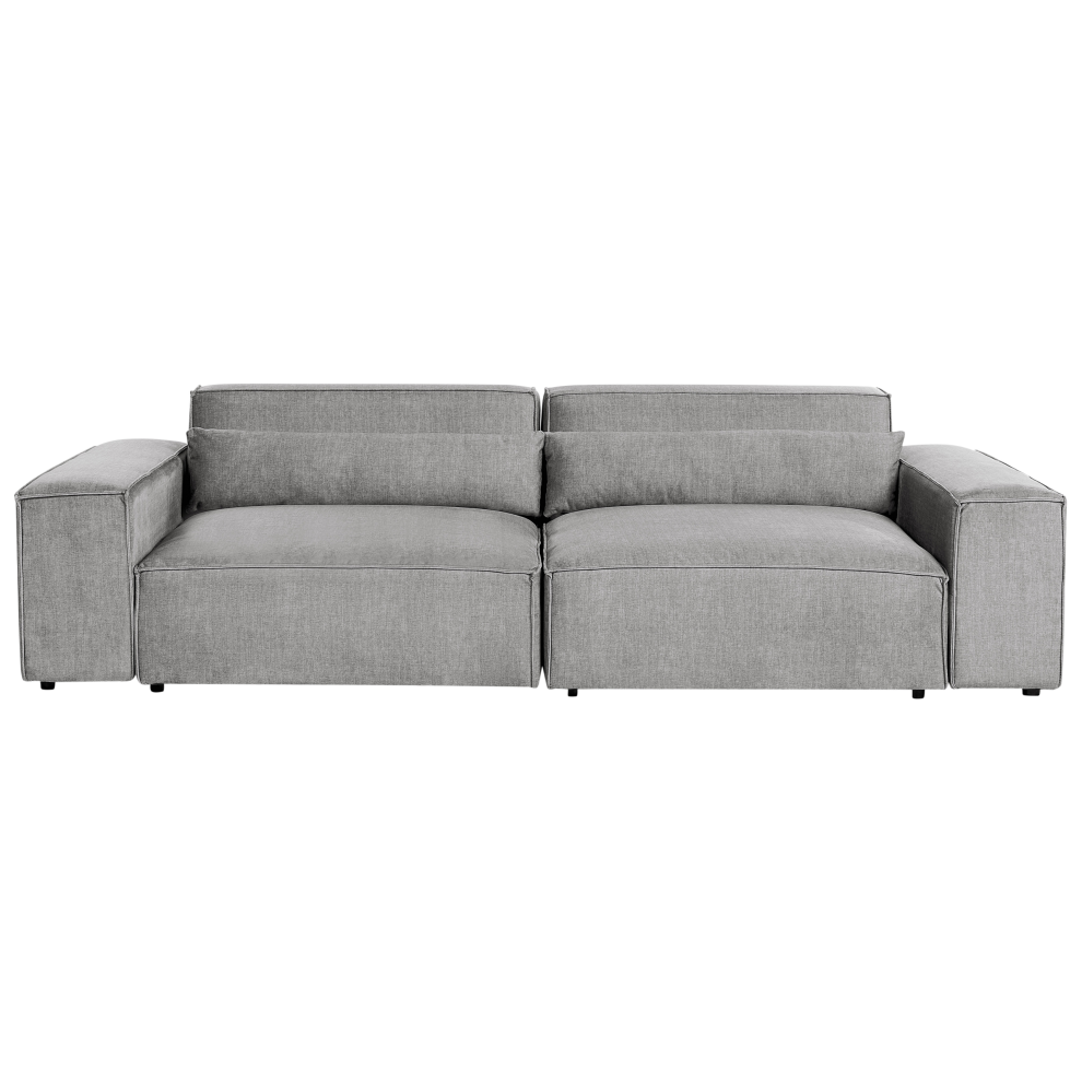 Beliani Modular Sofa 2 Seater Hellnar Grey Fabric