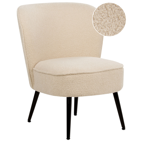 Beliani Armchair VOSS Boucle Light Beige