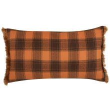 Throw Cushion BARJA 40 x 70 cm Orange Checked