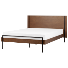 Bed LIBERMONT 140 x 200 cm (EU Double) Dark Ash Wood