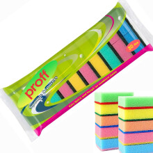 Proff Cleaning & Washing up Sponge Scourers, Foam, Mix Colours, Pack