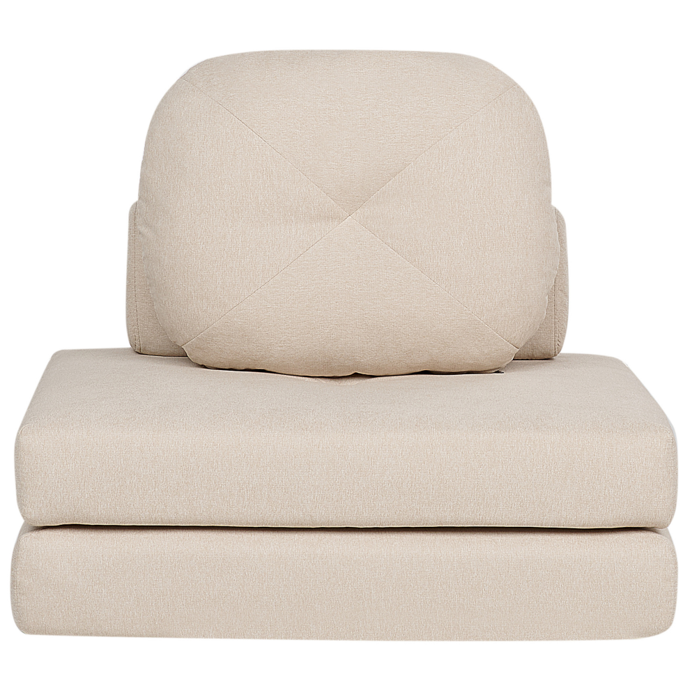 Beliani Single Sofa Bed Olden Fabric Light Beige