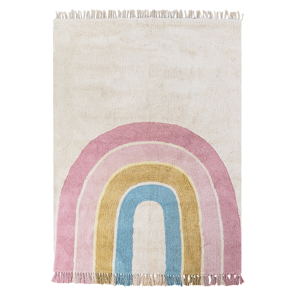 Beliani Kids Rug Tatarli Multicolour 140 X 200 Cm Cotton