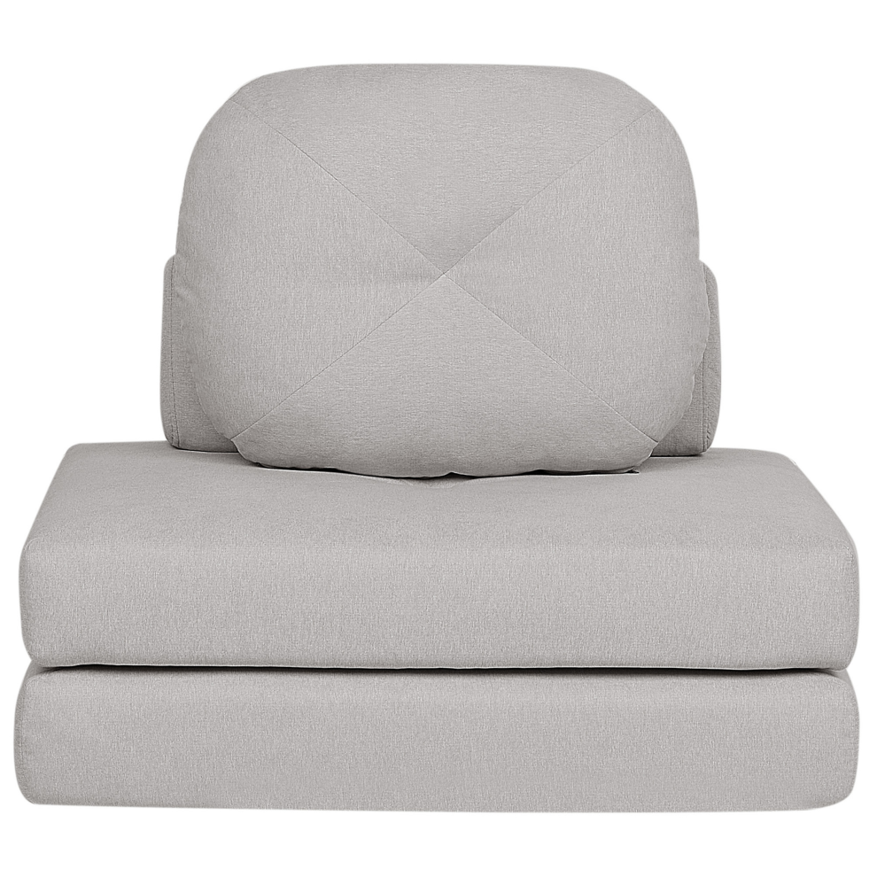 Beliani Single Sofa Bed Olden Fabric Light Grey
