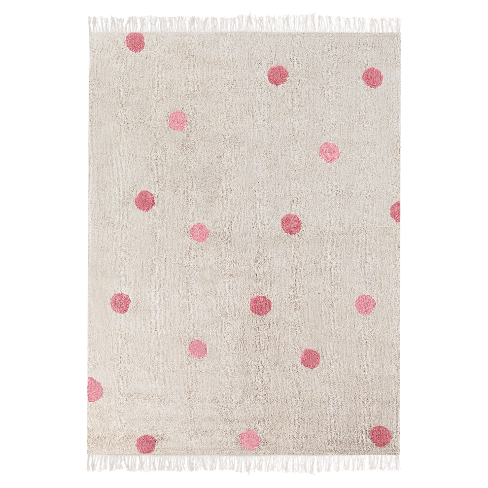 Beliani Kids Rug Dardere Pink 140 X 200 Cm Cotton