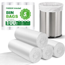 PANSUN Selected 100 Counts Small Bin Bags,5l Bin Liners,42cm*50cm