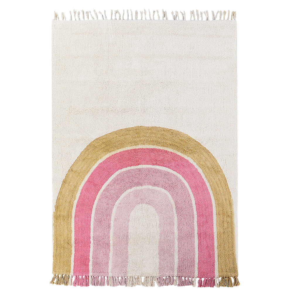 Beliani Kids Rug Tatarli Pink 140 X 200 Cm Cotton