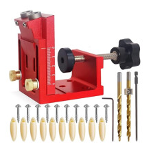 HFM Pocket Hole Jig Kit Verstelbare Houtbewerkingsgereedschappen Pocket Dowel Hole Jig Systeem Set Hout Houtbewerking