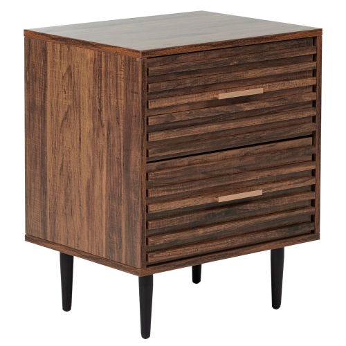 Beliani 2 Drawer Bedside Table KEITH Dark Brown