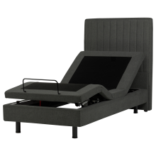 Adjustable Bed Fabric CASTELLAN 90 x 200 cm (EU Single) Dark Grey