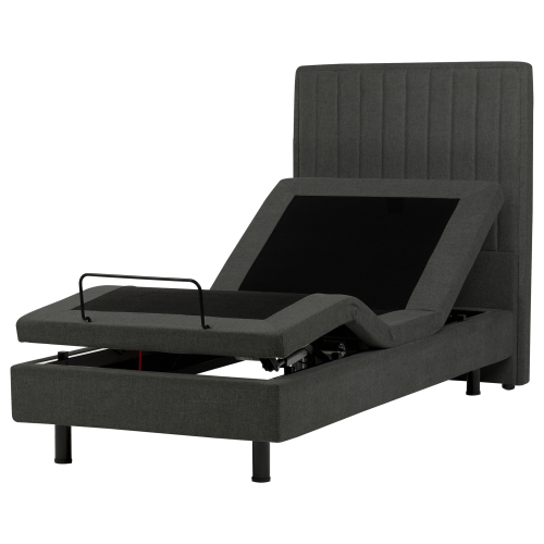 Beliani Adjustable Bed Fabric CASTELLAN 90 x 200 cm (EU Single) Dark Grey