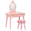 Beliani Kids Vanity Table with Stool MARGIE Pink 1