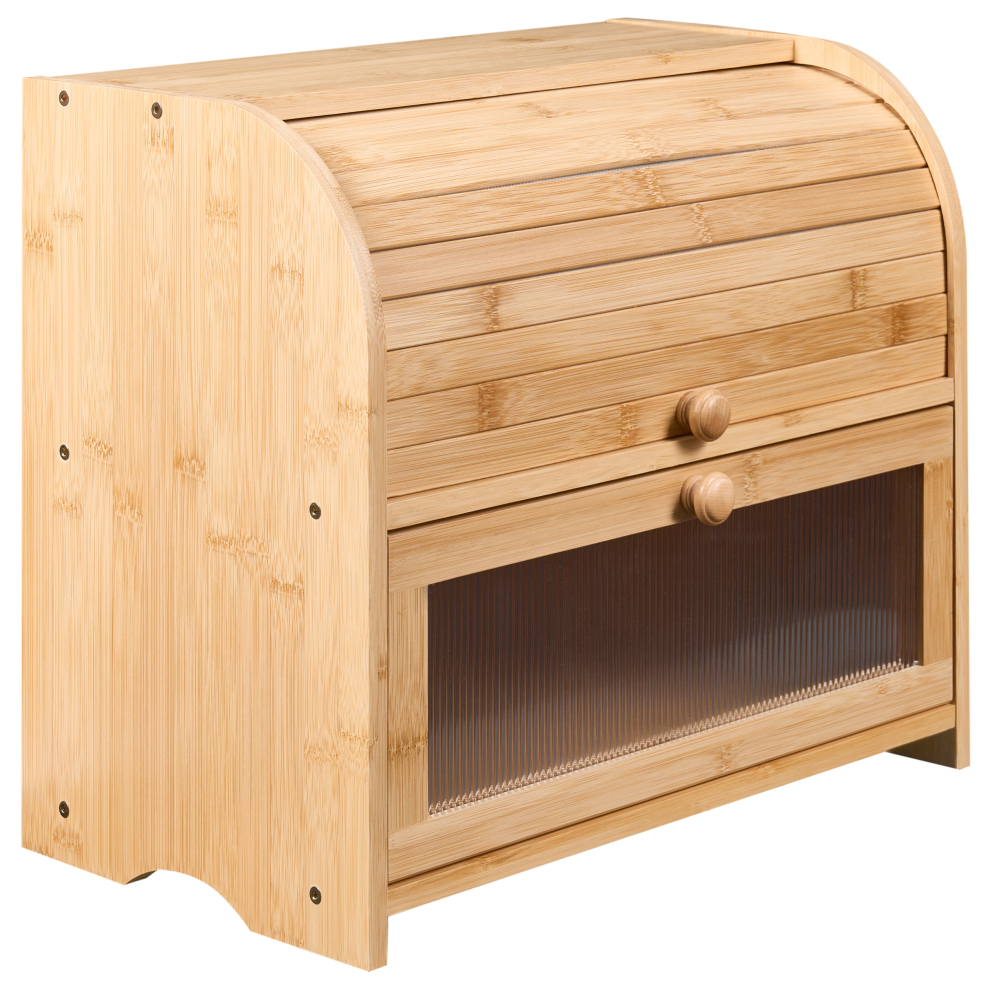 Beliani Bread Bin Levain Bamboo Light Brown