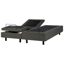Adjustable Bed without Headboard Fabric CASTELLAN 180 x 200 cm (EU Super King) Dark Grey