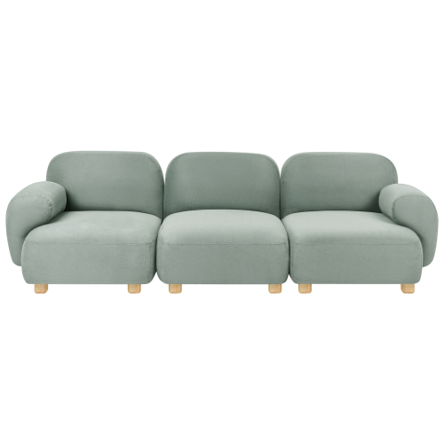 Beliani AMLI 3 Seater Modular Sofa Light Green Fabric