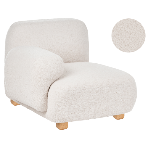 Beliani Corner Seat AMLI Right Hand Off-White Fabric